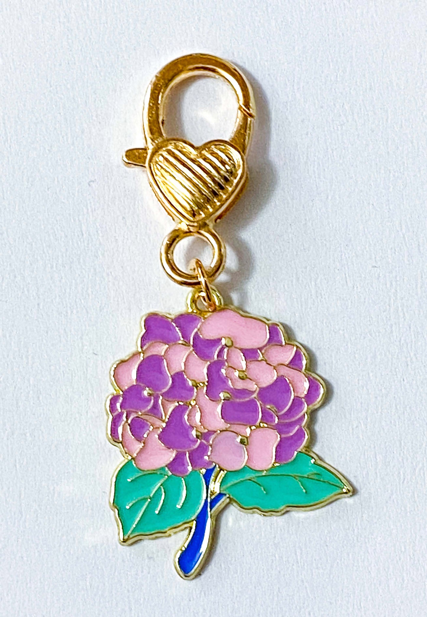 GARDEN FLOWERS Heart CLIP KEY CHAIN Bag Charm