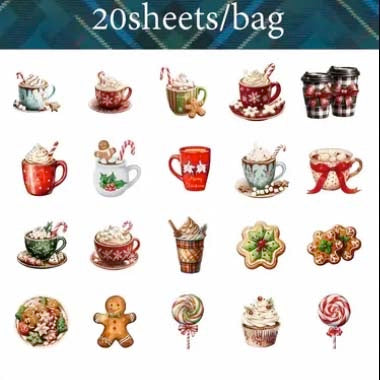 christmas festive die cut cuts card cardboard sticker stickers scrapbook scrapbooking card making supplies pretty red green tag tags pack of 20 motifs stationery shop store planner addict 