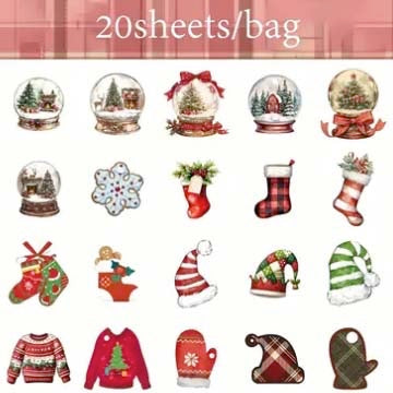christmas festive die cut cuts card cardboard sticker stickers scrapbook scrapbooking card making supplies pretty red green tag tags pack of 20 motifs stationery shop store planner addict 