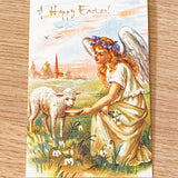 easter card cards post postcard greetings happy spring victorian vintage retro nostalgic uk cute kawaii stationery gift gifts shop store rabbit bunny chick chicks cross religious lamb lambs sheep hen floral flower flowers pretty yellow blue pink angel angels 