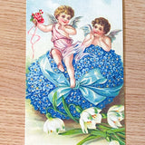 easter card cards post postcard greetings happy spring victorian vintage retro nostalgic uk cute kawaii stationery gift gifts shop store rabbit bunny chick chicks cross religious lamb lambs sheep hen floral flower flowers pretty yellow blue pink angel angels 