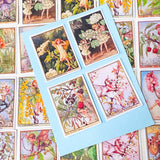 large rectangular flower fairies trees satin stickers pack featuring cherry blossom fairy, elder fairy, pear blossom and lilac