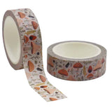 10m roll washi tape tapes rolls uk cute kawaii bargain stationery shop store supplies planner addict purple pink blue lilac brown grey mushroom flower floral butterfly butterflies foil leaves crow magic spooky