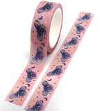 10m roll washi tape tapes rolls uk cute kawaii bargain stationery shop store supplies planner addict purple pink blue lilac brown grey mushroom flower floral butterfly butterflies foil leaves crow magic spooky