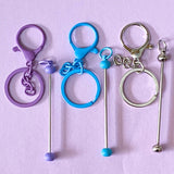 build your own keyring key ring chain keychains blank blanks base for beaded gift gifts shop metal make your own build cute kawaii jewellery findings uk shop store craft supplies blue green gold rose gunmetal grey silver purple magenta pink yellow creative