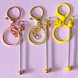 build your own keyring key ring chain keychains blank blanks base for beaded gift gifts shop metal make your own build cute kawaii jewellery findings uk shop store craft supplies blue green gold rose gunmetal grey silver purple magenta pink yellow creative
