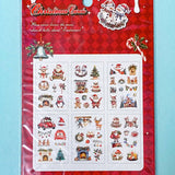 christmas festive large sticker stickers 6 sheet sheets pretty stationery shop store uk planner supplies addict red beige cream blue pink theme pet clear plastic pack