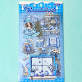 christmas festive large sticker stickers 6 sheet sheets pretty stationery shop store uk planner supplies addict red beige cream blue pink theme pet clear plastic pack