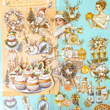 christmas festive large sticker stickers 6 sheet sheets pretty stationery shop store uk planner supplies addict red beige cream blue pink theme pet clear plastic pack