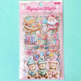 christmas festive large sticker stickers 6 sheet sheets pretty stationery shop store uk planner supplies addict red beige cream blue pink theme pet clear plastic pack