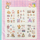 christmas festive large sticker stickers 6 sheet sheets pretty stationery shop store uk planner supplies addict red beige cream blue pink theme pet clear plastic pack