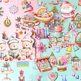 christmas festive large sticker stickers 6 sheet sheets pretty stationery shop store uk planner supplies addict red beige cream blue pink theme pet clear plastic pack