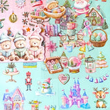 christmas festive large sticker stickers 6 sheet sheets pretty stationery shop store uk planner supplies addict red beige cream blue pink theme pet clear plastic pack