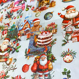 Christmas STICKERS PACK of 6 Sheets Clear Plastic PINK RED BEIGE BLUE