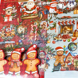 Christmas STICKERS PACK of 6 Sheets Clear Plastic PINK RED BEIGE BLUE