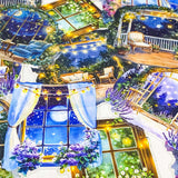 midnight window stickers glowing cosy room sticker pack night garden windows aesthetic clear journaling stickers magical night scenes
