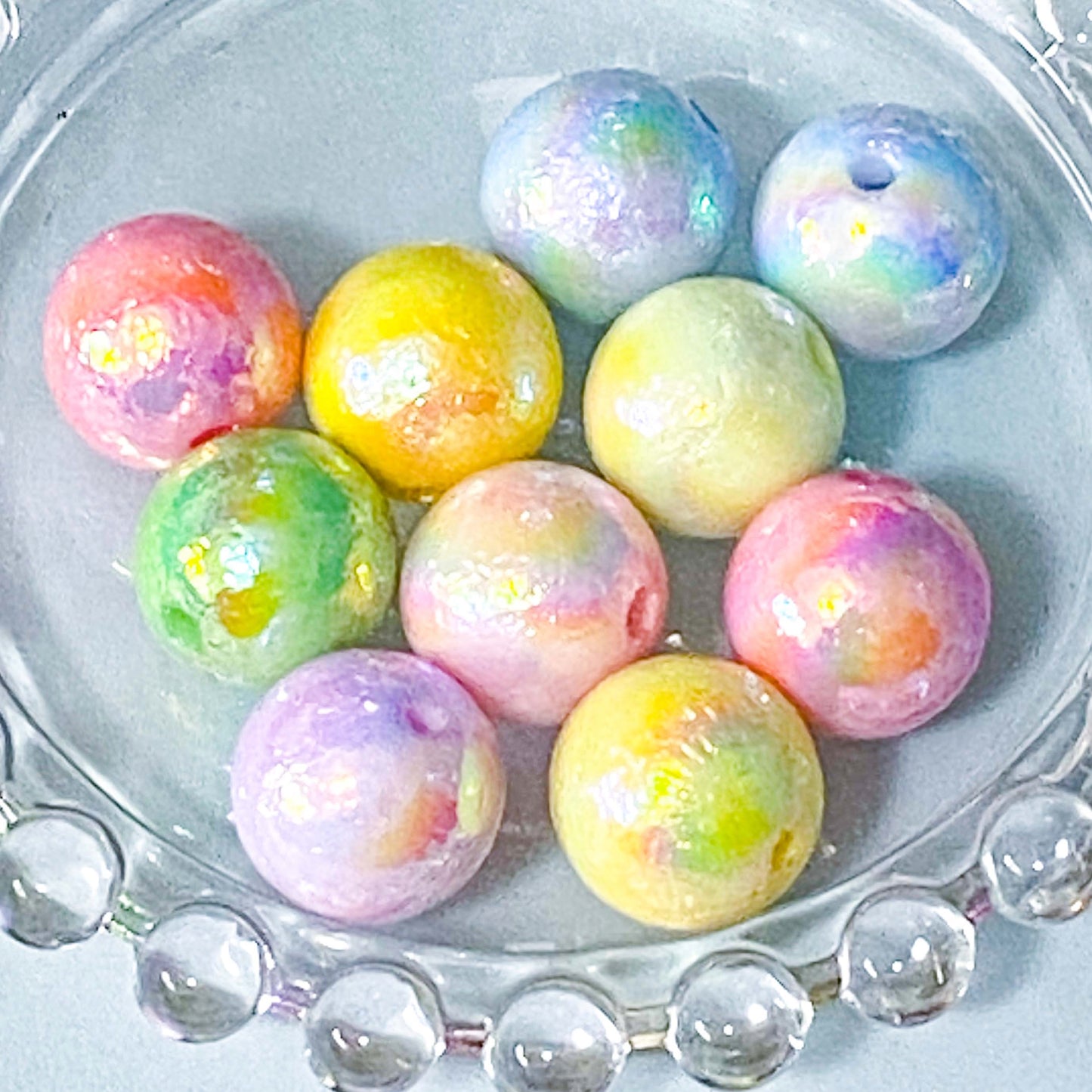 Jumbo Acrylic LUSTRE Iridescent Pearly Beads 16mm