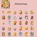 clear plastic pet sticker stickers cute kawaii festive christmas stationery pack of 30 large square colourful traditional winter fun kids uk planner addict shop store