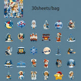 clear plastic pet sticker stickers cute kawaii festive christmas stationery pack of 30 large square colourful traditional winter fun kids uk planner addict shop store