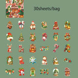 clear plastic pet sticker stickers cute kawaii festive christmas stationery pack of 30 large square colourful traditional winter fun kids uk planner addict shop store