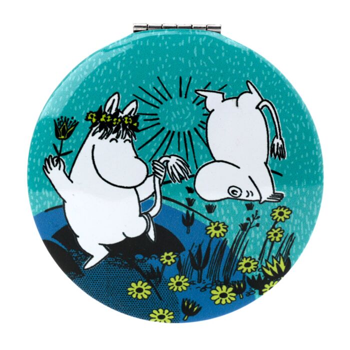 moomin moomins official handbag pocket mirror mirrors round pretty cute kawaii uk gift gifts shop store puckator green teal turquoise yellow ochre burgundy wine red stocking filler fillers ideas kids her 