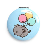 pastel pusheen the cat core metal glass mirror mirrors packet handbag sized round pretty pink blue turquoise green mint lilac uk cute kawaii gift gifts shop store present stocking filler fillers cats kitty official licensed puckator