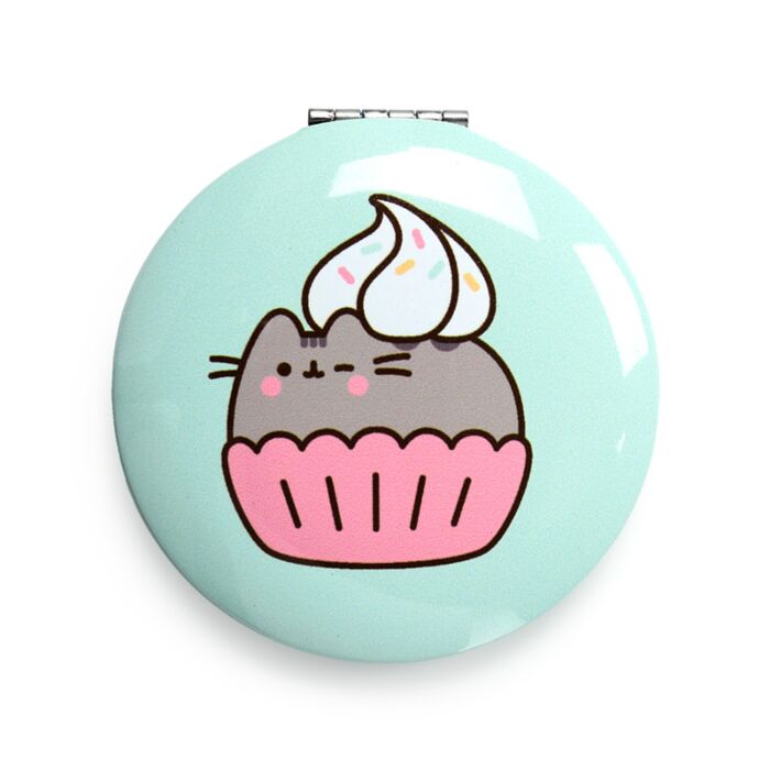 pastel pusheen the cat core metal glass mirror mirrors packet handbag sized round pretty pink blue turquoise green mint lilac uk cute kawaii gift gifts shop store present stocking filler fillers cats kitty official licensed puckator