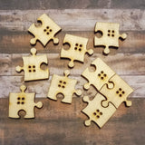 jigsaw wood wooden buttons uk cute kawaii craft supplies puzzle natural