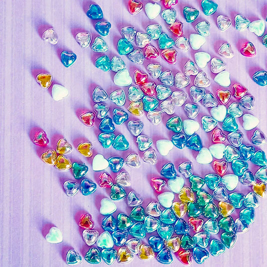TINY HEART Sparkly Acrylic FB 5mm Set 25 E12