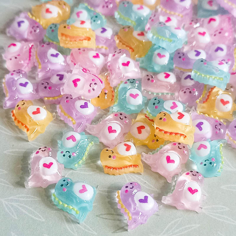 cuddly cute kawaii dino dinsaur resin acrylic fb flatback flat back embellishment small little tiny mini 8mm pink lilac blue aqua orange purple