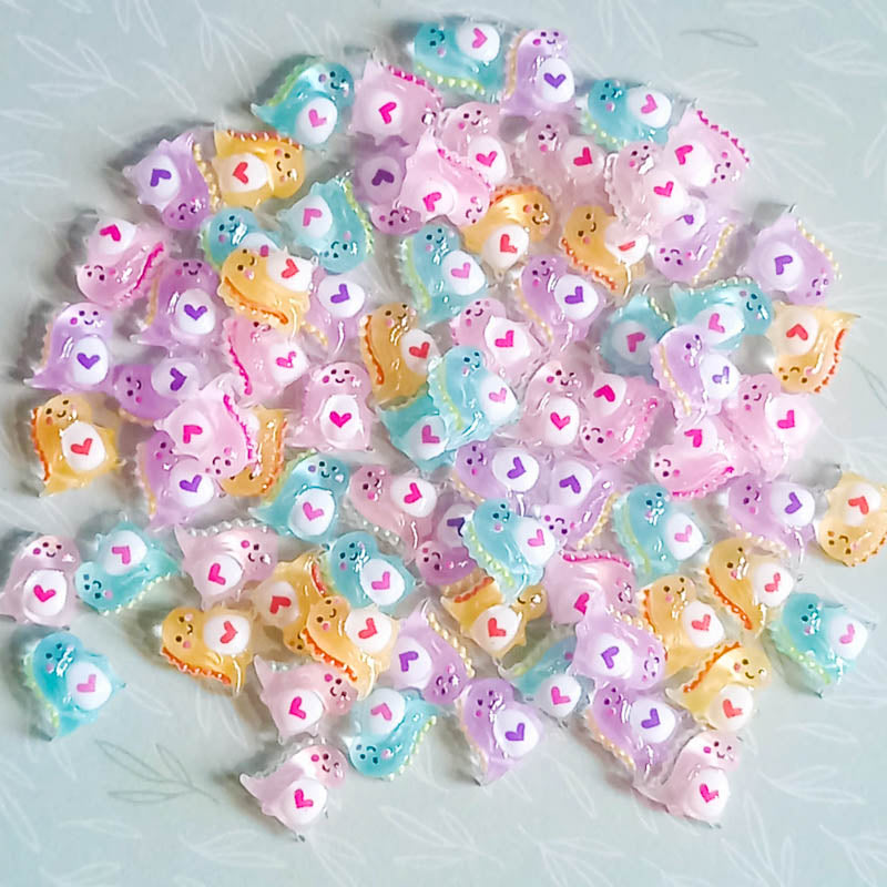 cuddly cute kawaii dino dinsaur resin acrylic fb flatback flat back embellishment small little tiny mini 8mm pink lilac blue aqua orange purple