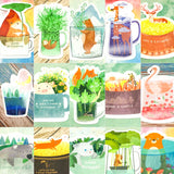 *Kawaii Teacup Animal Individual Postcard -30 Designs