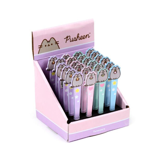 pusheen the cat cats kitty kittens offical licensed product metal steel tweezer tweezers stocking filler fillers gift gifts store shop uk pretty present for her women pink blue mint green lilac shaped core puckator