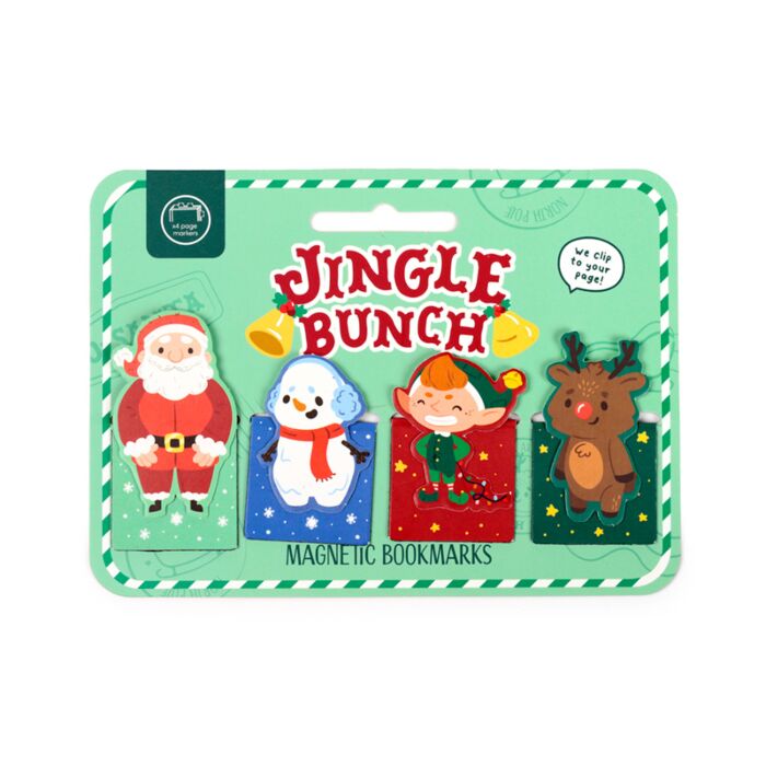 jingle bunch large big magnet magnetic bookmark bookmarks book mark marks set pack gift uk cute kawaii festive christmas present gifts shop store snowman santa elf reindeer rudolph puckator perfect stocking filler fillers kids her him boy girl 