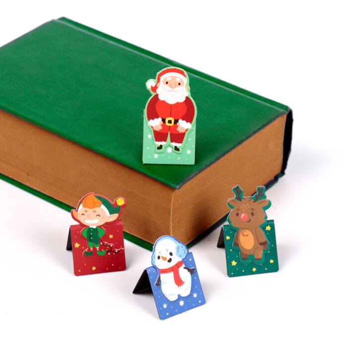 jingle bunch large big magnet magnetic bookmark bookmarks book mark marks set pack gift uk cute kawaii festive christmas present gifts shop store snowman santa elf reindeer rudolph puckator perfect stocking filler fillers kids her him boy girl 