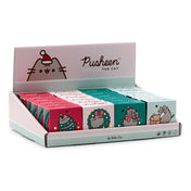 pusheen the cat lip balm balms in a tin tins cute kawaii christmas festive gift gifts shop store uk puckator red green pink turquoise box boxes chocolate scent scented clementine peppermint vanilla stocking filler fillers cats lover lovers