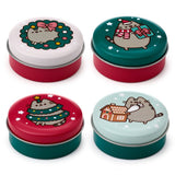 pusheen the cat lip balm balms in a tin tins cute kawaii christmas festive gift gifts shop store uk puckator red green pink turquoise box boxes chocolate scent scented clementine peppermint vanilla stocking filler fillers cats lover lovers