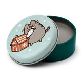 pusheen the cat lip balm balms in a tin tins cute kawaii christmas festive gift gifts shop store uk puckator red green pink turquoise box boxes chocolate scent scented clementine peppermint vanilla stocking filler fillers cats lover lovers