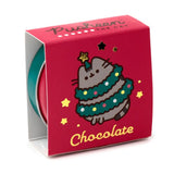 pusheen the cat lip balm balms in a tin tins cute kawaii christmas festive gift gifts shop store uk puckator red green pink turquoise box boxes chocolate scent scented clementine peppermint vanilla stocking filler fillers cats lover lovers