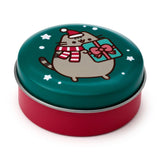 pusheen the cat lip balm balms in a tin tins cute kawaii christmas festive gift gifts shop store uk puckator red green pink turquoise box boxes chocolate scent scented clementine peppermint vanilla stocking filler fillers cats lover lovers