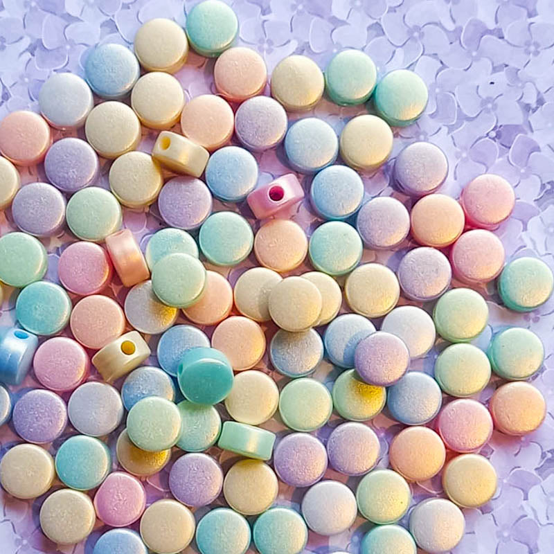 pearl pearls flat round circle bead beads 9mm smooth shimmer uk cute kawaii small craft supplies shop store metallic pastel colours pearlescent