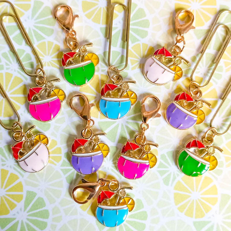 Just 40p! TROPICAL PUNCH Enamel Charm Planner Charm or Paper Clip  #P132