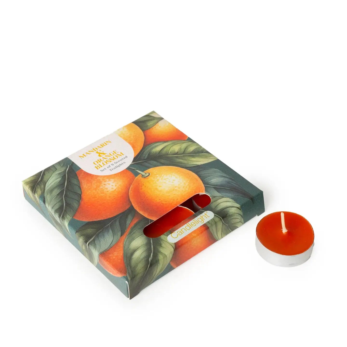 mandarin and orange blossom neroli scented tea light lights tealight tealights candle candles uk candlelight ltd uk cute kawaii gift gifts shop store pretty box boxed set of 9 autumn winter christmas festive present for her ladies mum sister