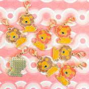 lion lions cute kawaii zoo animal planner charm charms clip clips accessories uk yellow orange brown gift gifts stocking filler planners addict gold tone metal