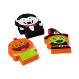 mini pack of 3 halloween eraser erasers puckator spooky set pumpkin witch dracula uk cute kawaii kids gift gifts shop store present stocking filler fillers uk
