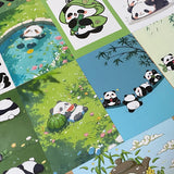 kawaii japanese panda pandas postcard postcards card post cards greetings individual cute kawaii stationery shop store uk green blue black and white bright colourful present gift gifts