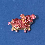 JEWELLED BROOCH- Little PINK PIG 33mm