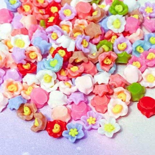 SALE! Mini 5mm Resin Flower Flat Backs Set of 16