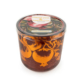 led light up candle autumn winter christmas candlelight pomegranate and forest pine fir scent scented large glass jar pretty gold foil foiled container uk cute kawaii gift gifts shop store her women lady mum sister present big nature botanicals