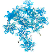 turquoise blue large glittery glitter resin snow flake snowflake snowflakes charm charms pendant christmas craft supplies uk big sparkly white